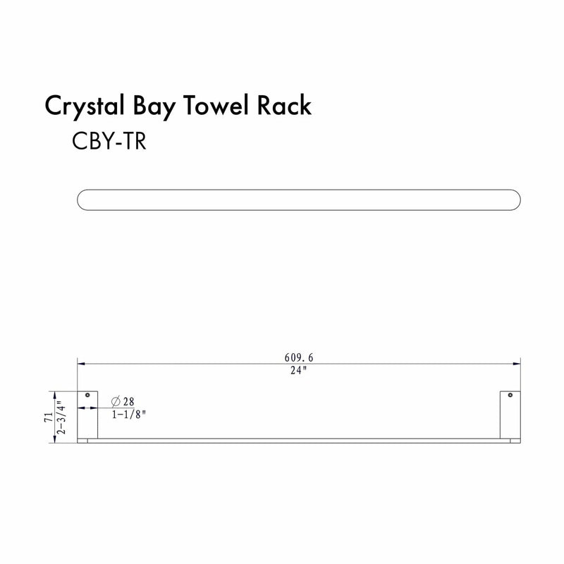 ZLINE Crystal Bay Towel Rail CBY-TR-PG by Farmhouse Kitchen and Bath