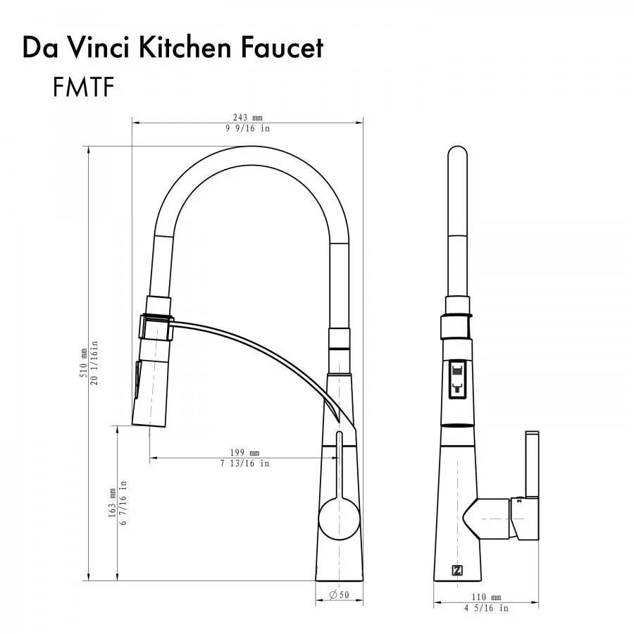 ZLINE Da Vinci Kitchen Faucet DAV-KF-BN by Farmhouse Kitchen and Bath