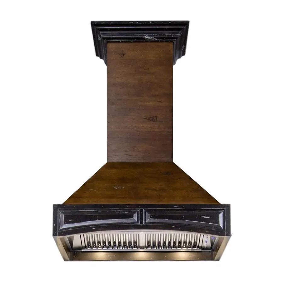 ZLINE 42" Wooden Wall Range Hood, Antigua and Walnut, 321AR-RS-42-400 by Farmhouse Kitchen and Bath