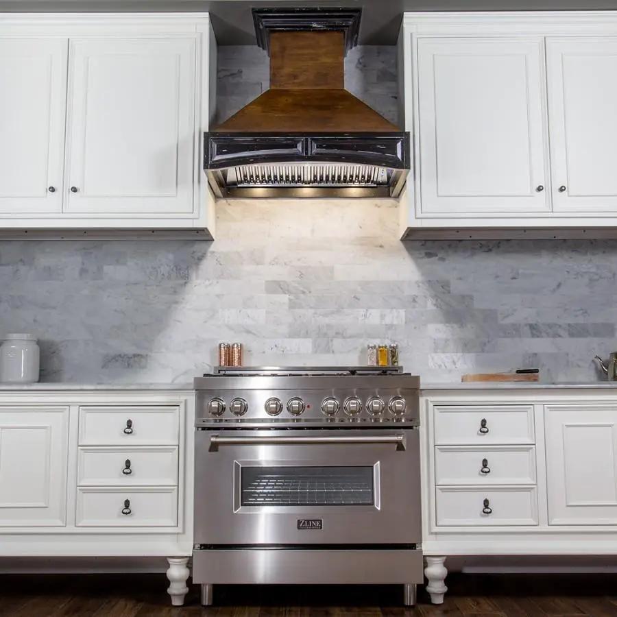 ZLINE 42" Wooden Wall Mount Range Hood, Antigua and Walnut, 321AR-RD-42 by Farmhouse Kitchen and Bath