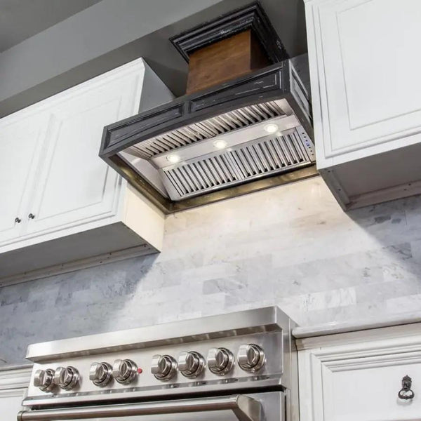 ZLINE 42"  Wooden Wall Mount Range Hood, Antigua and Walnut, 321AR-RD-42, photo 2 of 9