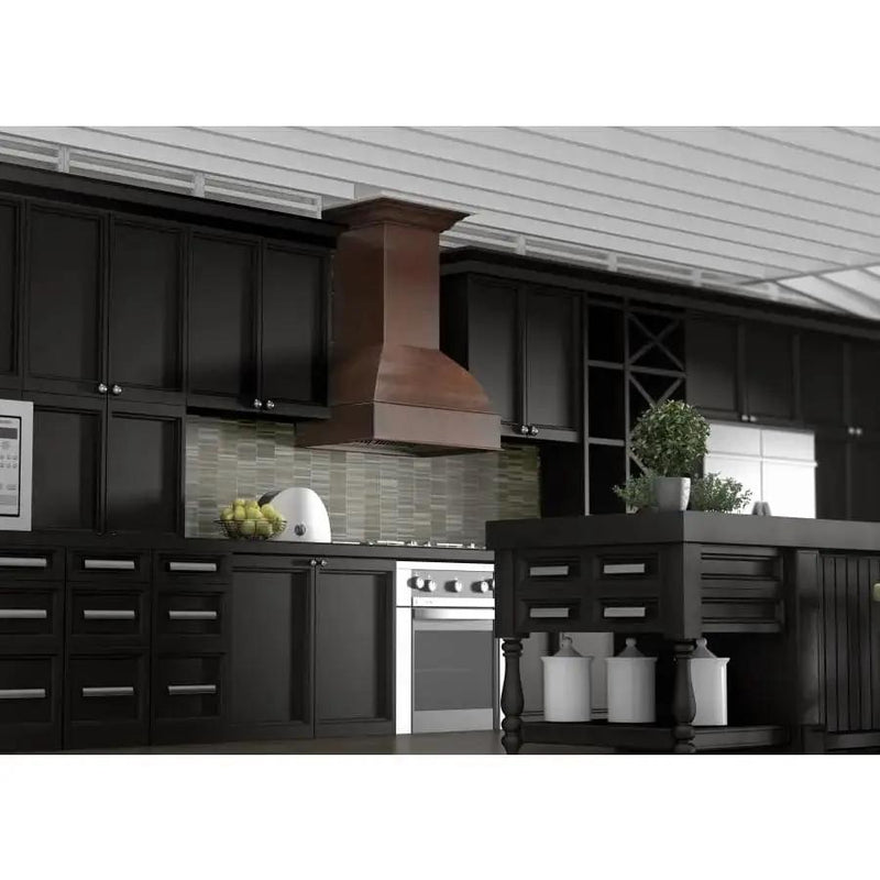 ZLINE 30" Wooden Wall Range Hood, Crown Molding 369WH-30 by Farmhouse Kitchen and Bath