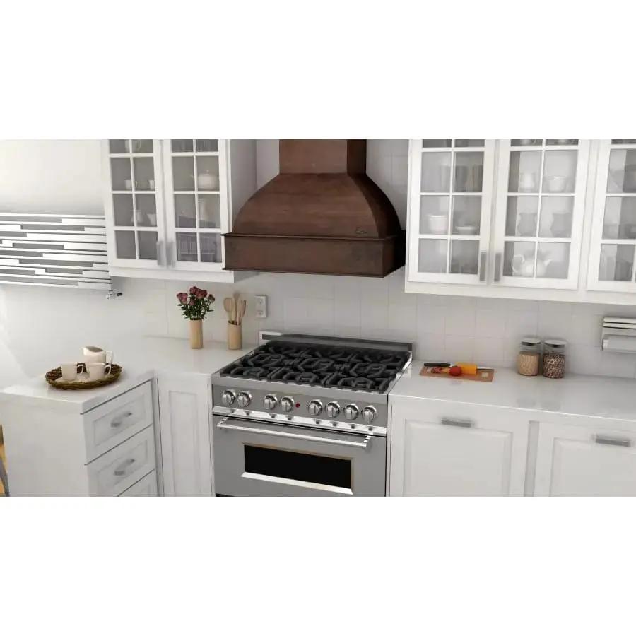 ZLINE 30" Wooden Wall Range Hood, Crown Molding 369WH-30 by Farmhouse Kitchen and Bath