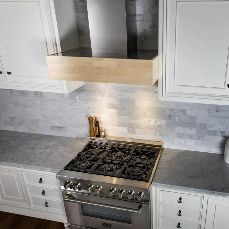 ZLINE 36" Remote Blower Wooden Wall Range Hood, 681M-RS-36-400 by Farmhouse Kitchen and Bath