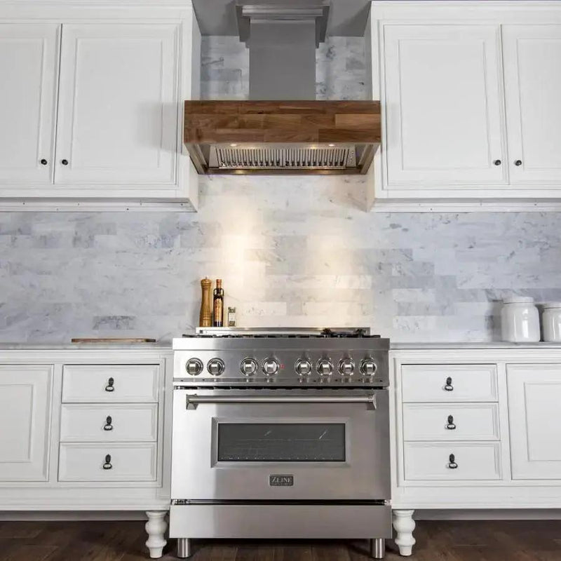 ZLINE 30" Wooden Wall Mount Range Hood Butcher Block, 681W-30 by Farmhouse Kitchen and Bath