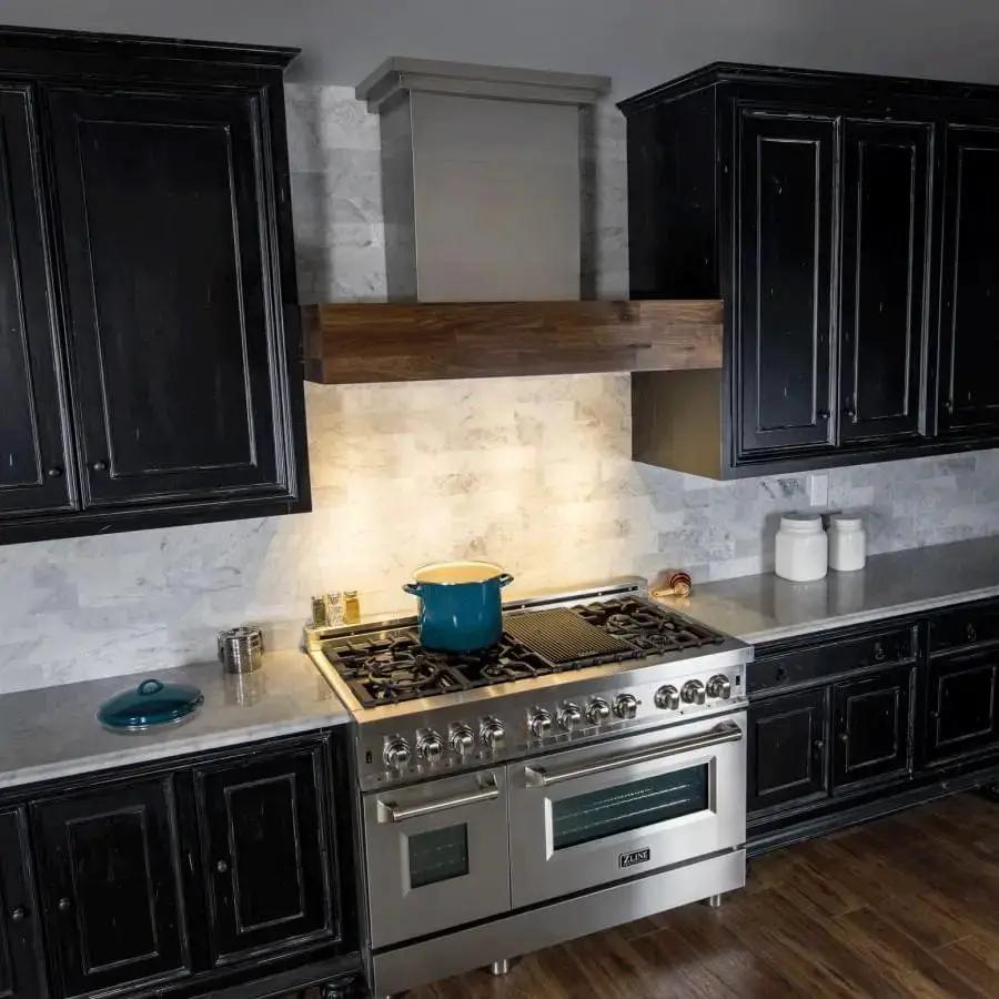 ZLINE 48" Wooden Wall Mount Range Hood Butcher Block, 681W-48 by Farmhouse Kitchen and Bath