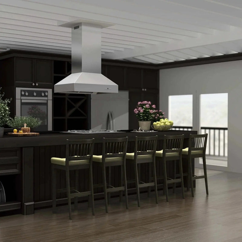 ZLINE Dual Remote Blower Island Mount Range Hood in Stainless Steel 697i-RD-36 by Farmhouse Kitchen and Bath