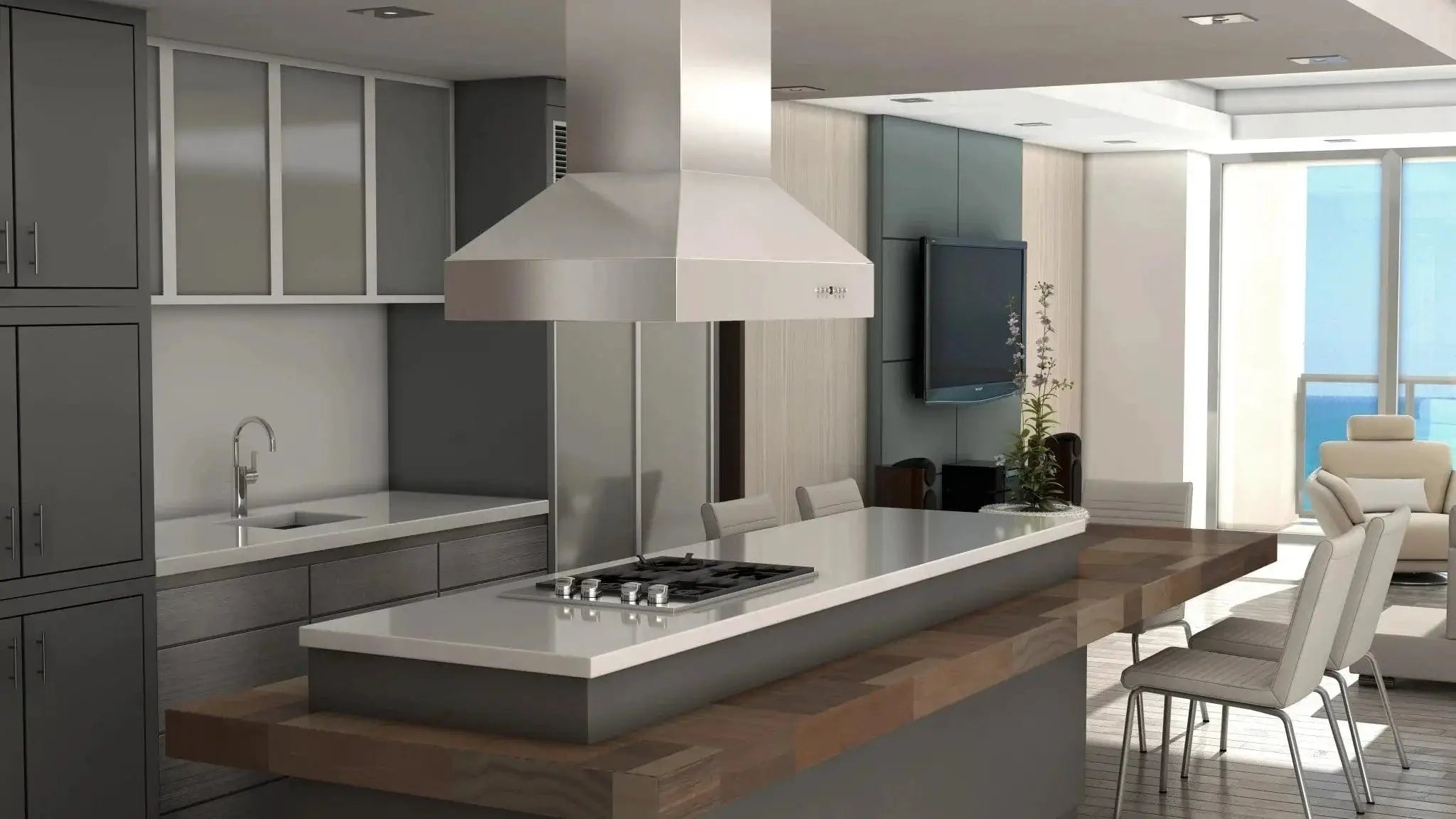 ZLINE Dual Remote Blower Island Mount Range Hood in Stainless Steel 697i-RD-36 by Farmhouse Kitchen and Bath