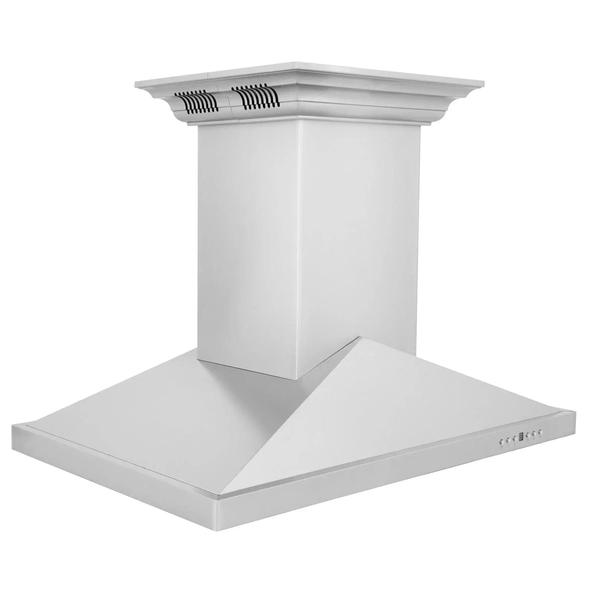 ZLINE Ducted Vent Island Mount Range Hood in Stainless Steel with Built-in ZLINE CrownSound Bluetooth Speakers GL1iCRN-BT-36 by Farmhouse Kitchen and Bath