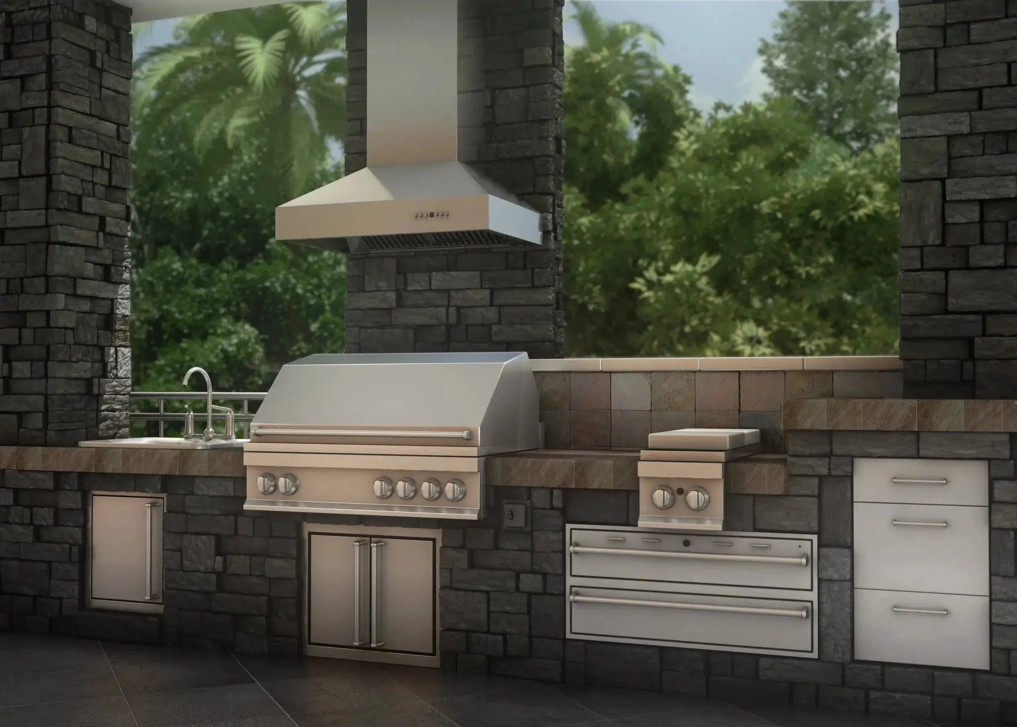 ZLINE Ducted Wall Mount Range Hood in Outdoor Approved Stainless Steel 697-304-60 by Farmhouse Kitchen and Bath