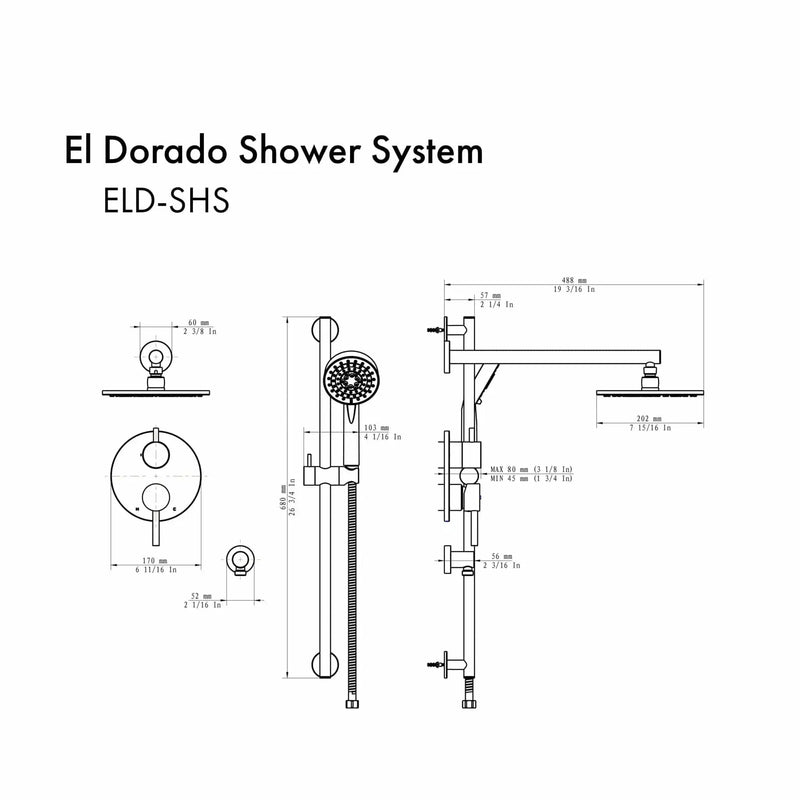 ZLINE El Dorado Shower System ELD-SHS-MB by Farmhouse Kitchen and Bath