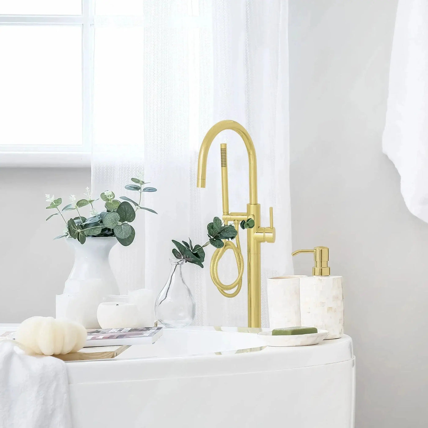 ZLINE Emerald Bay Bath Tub Filler in Polished Gold EMBY-BTF-PG by Farmhouse Kitchen and Bath