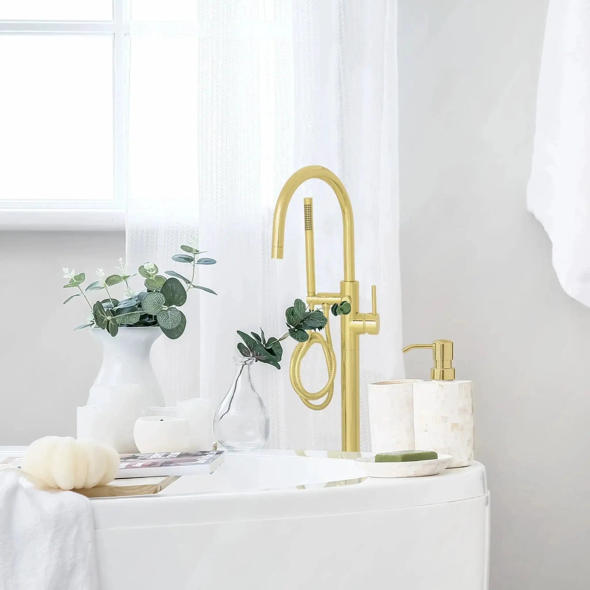 ZLINE Emerald Bay Bath Tub Filler in Polished Gold EMBY-BTF-PG by Farmhouse Kitchen and Bath