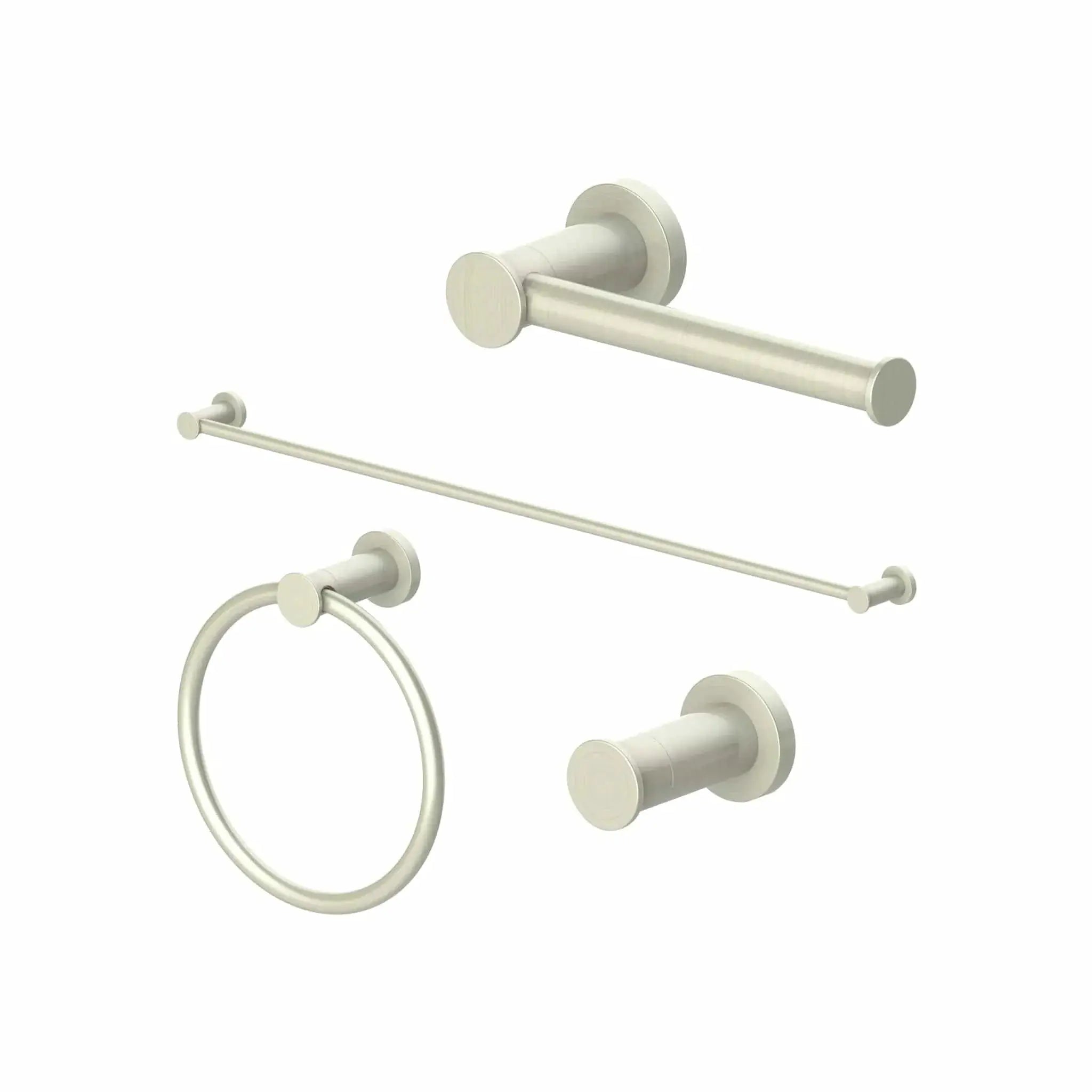 ZLINE Emerald Bay Bathroom Accessories Package with Towel Rail, Hook, Ring and Toilet Paper Holder, 4BP-EMBYACC-BN by Farmhouse Kitchen and Bath