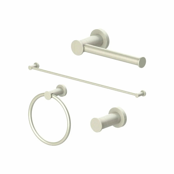 ZLINE Emerald Bay Bathroom Accessories Package with Towel Rail, Hook, Ring and Toilet Paper Holder, 4BP-EMBYACC-BN