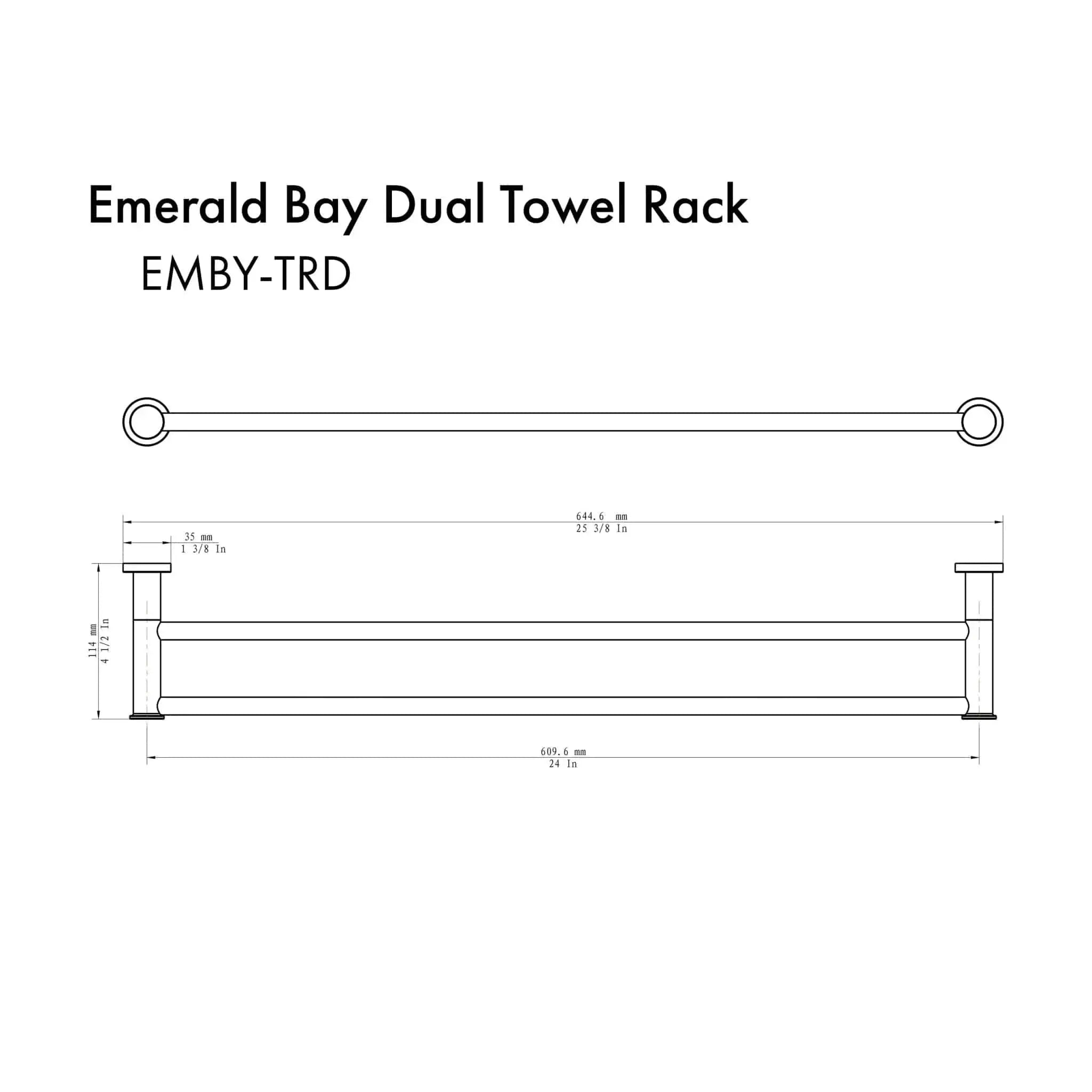 ZLINE Emerald Bay Double Towel Rail EMBY-TRD-MB by Farmhouse Kitchen and Bath