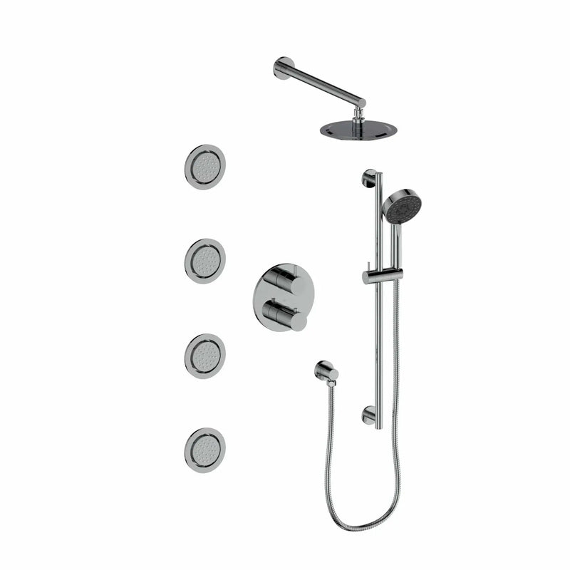 ZLINE Emerald Bay Thermostatic Shower System with Body Jets EMBY-SHS-T3-CH by Farmhouse Kitchen and Bath
