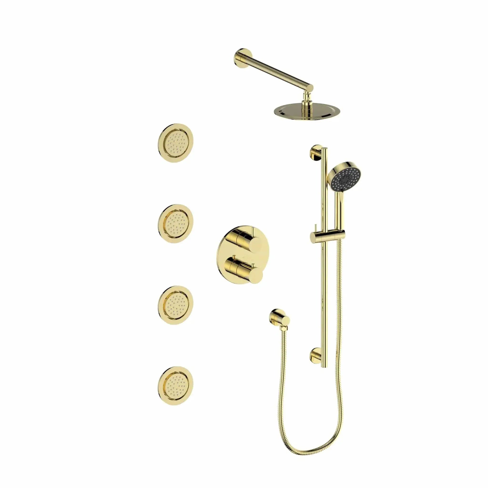 ZLINE Emerald Bay Thermostatic Shower System with Body Jets EMBY-SHS-T3-PG by Farmhouse Kitchen and Bath