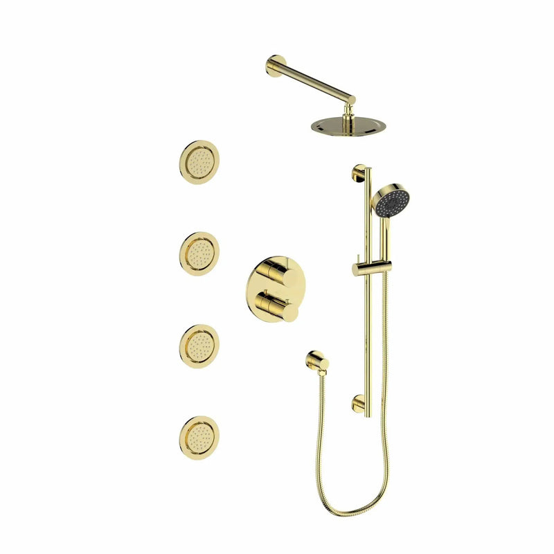 ZLINE Emerald Bay Thermostatic Shower System with Body Jets EMBY-SHS-T3-PG by Farmhouse Kitchen and Bath