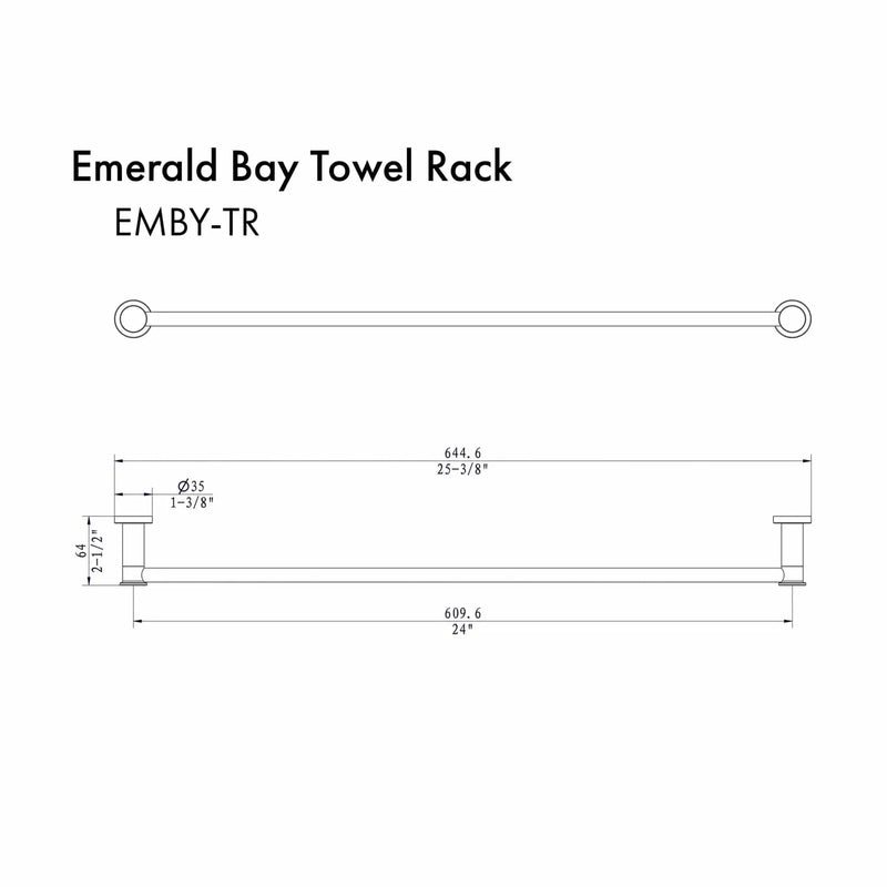 ZLINE Emerald Bay Towel Rail EMBY-TR-PG by Farmhouse Kitchen and Bath