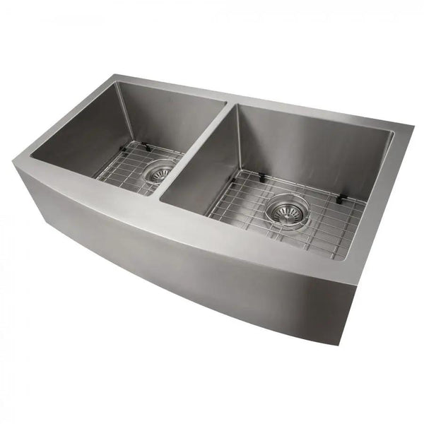 ZLINE Farmhouse 36" Double Bowl Apron Sink Stainless Steel, SA50D-36