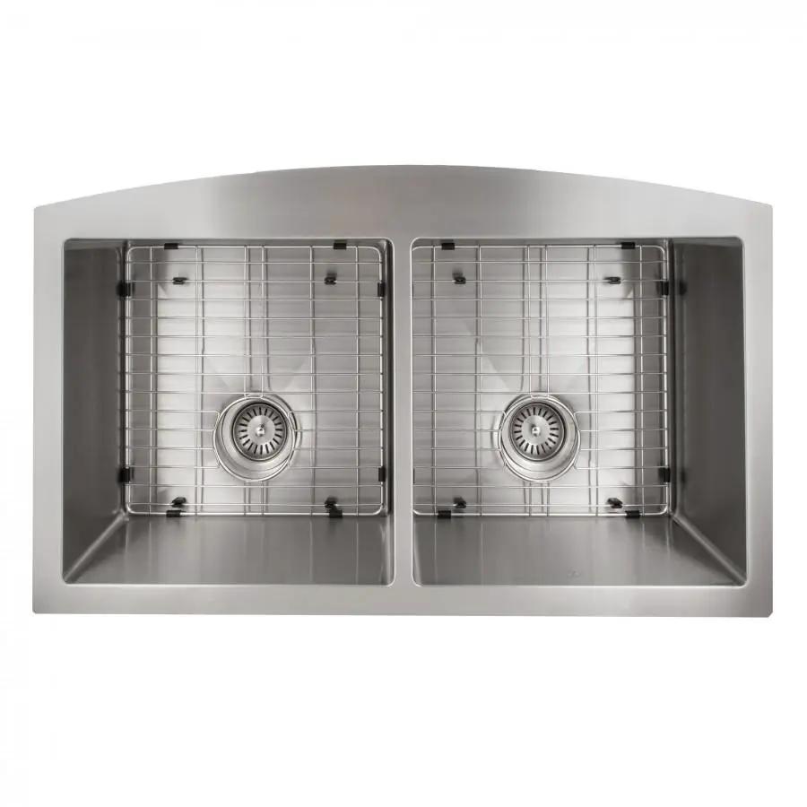 ZLINE Farmhouse 36" Double Bowl Apron Sink Stainless Steel, SA50D-36 by Farmhouse Kitchen and Bath