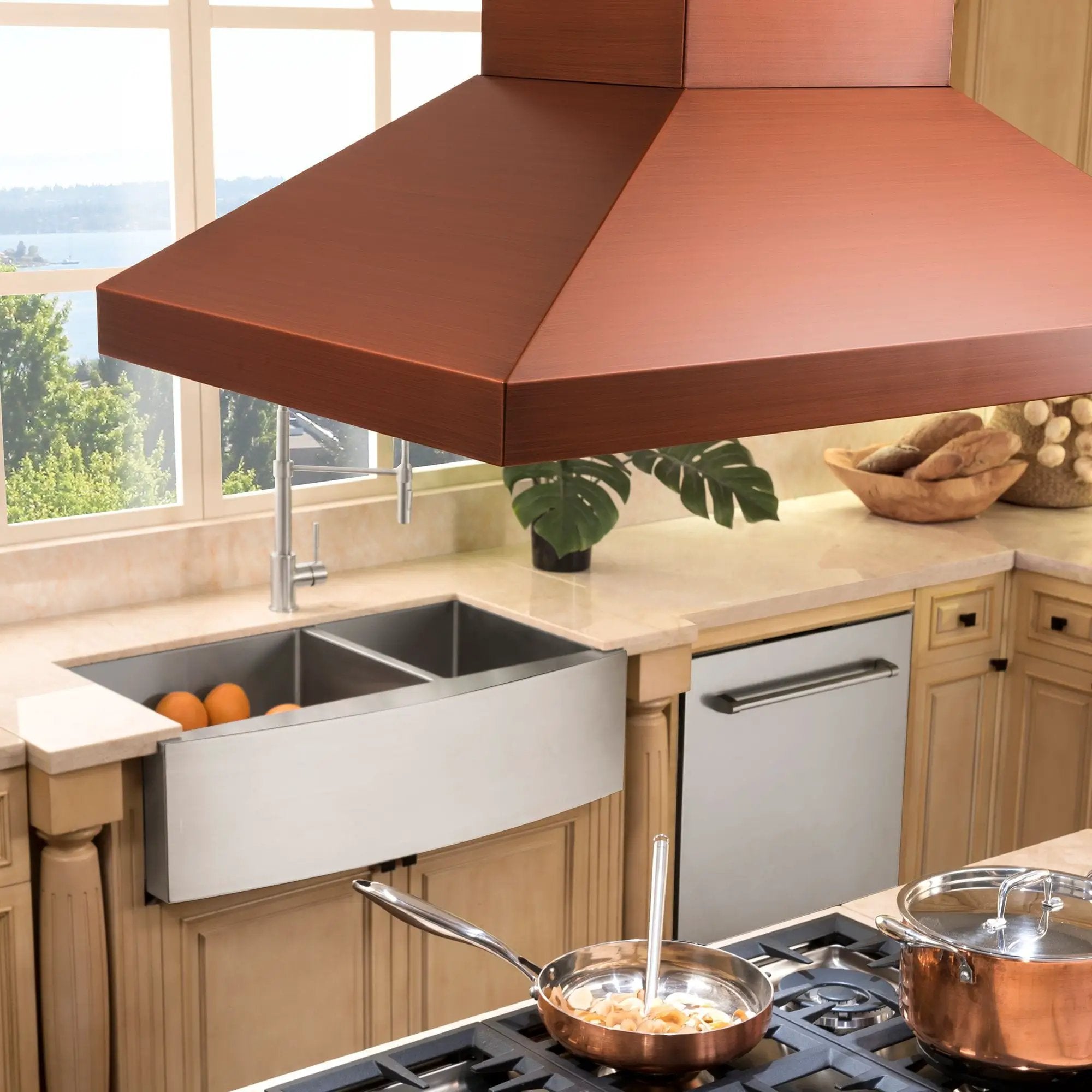 ZLINE Farmhouse 36" Double Bowl Apron Sink Stainless Steel, SA50D-36 by Farmhouse Kitchen and Bath