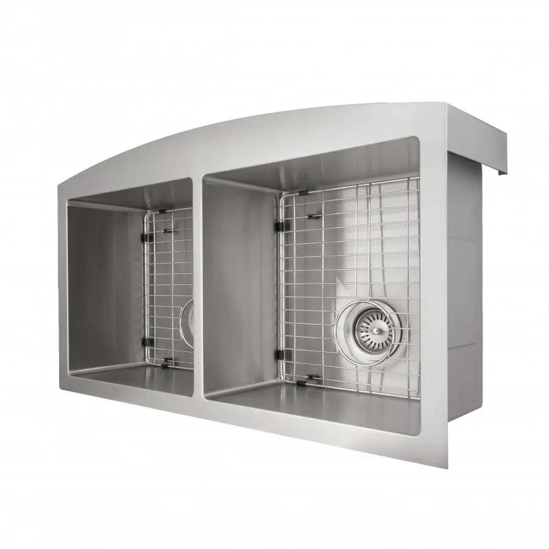 ZLINE Farmhouse 36" Double Bowl Apron Sink Stainless Steel, SA50D-36 by Farmhouse Kitchen and Bath