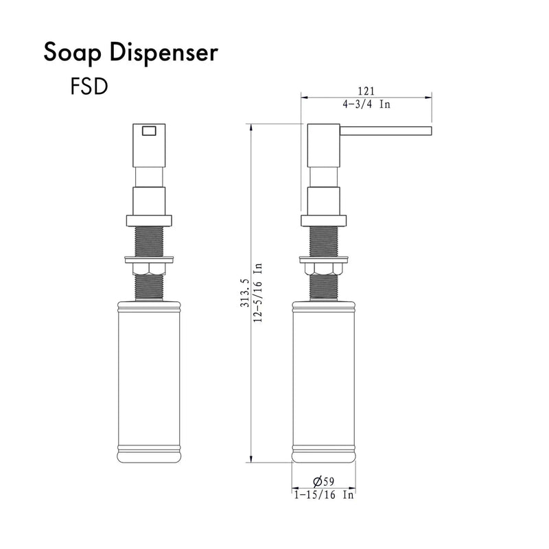 ZLINE Faucet Soap Dispenser FSD-PG by Farmhouse Kitchen and Bath