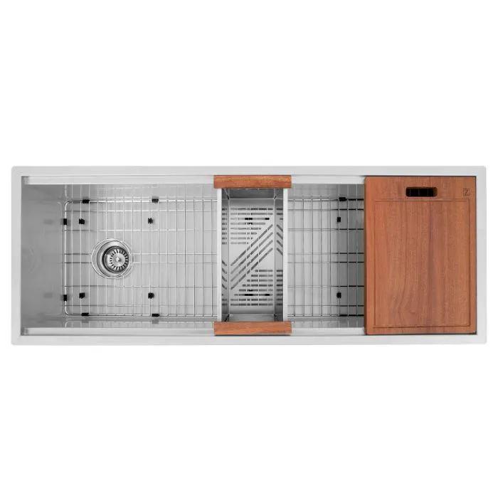 ZLINE Garmisch 45" Undermount Single Bowl, DuraSnow Stainless, SLS-45S by Farmhouse Kitchen and Bath