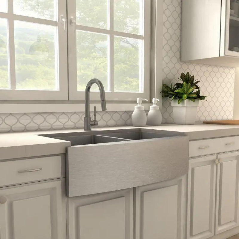 ZLINE Gemini Kitchen Faucet in Gun Metal, GEM-KF-GM by Farmhouse Kitchen and Bath