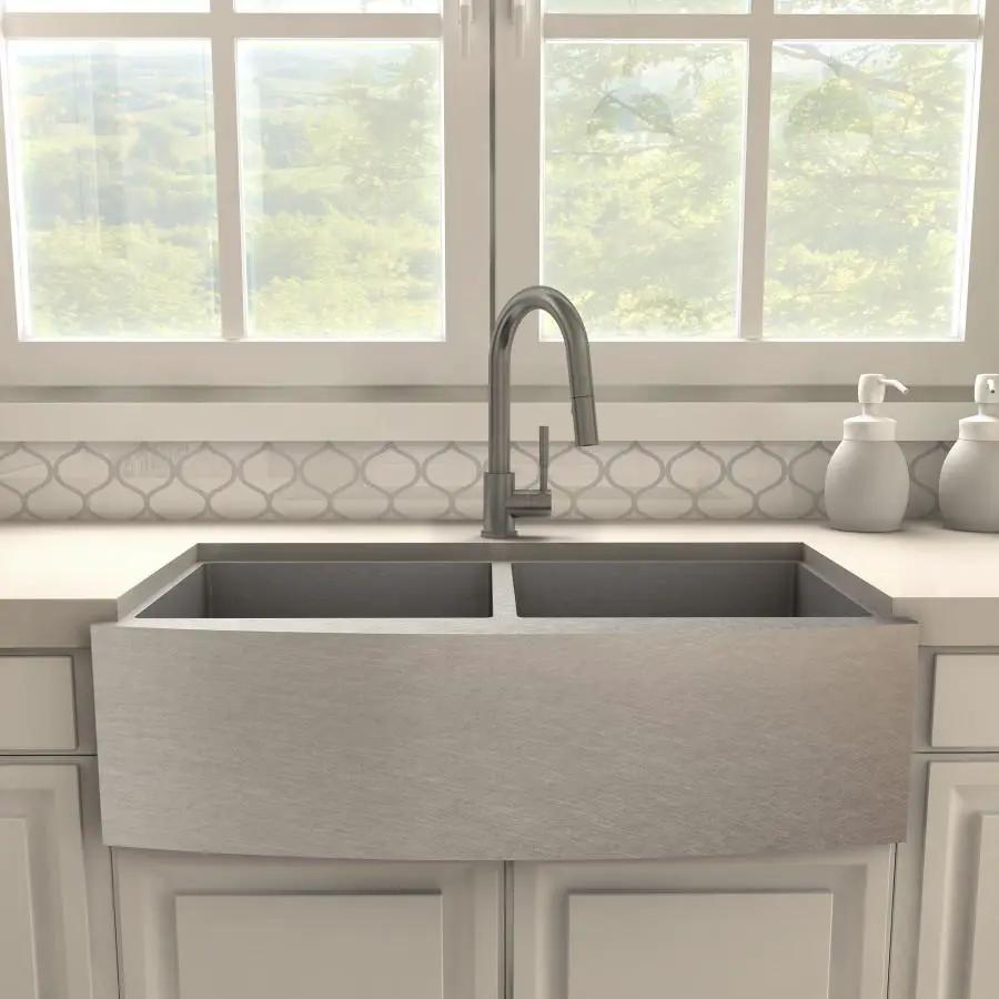 ZLINE Gemini Kitchen Faucet in Gun Metal, GEM-KF-GM by Farmhouse Kitchen and Bath