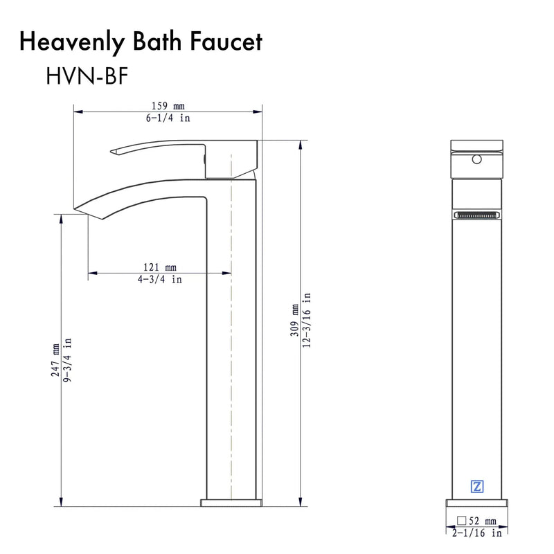 ZLINE Heavenly Bath Faucet in Chrome, HVN-BF-BN by Farmhouse Kitchen and Bath