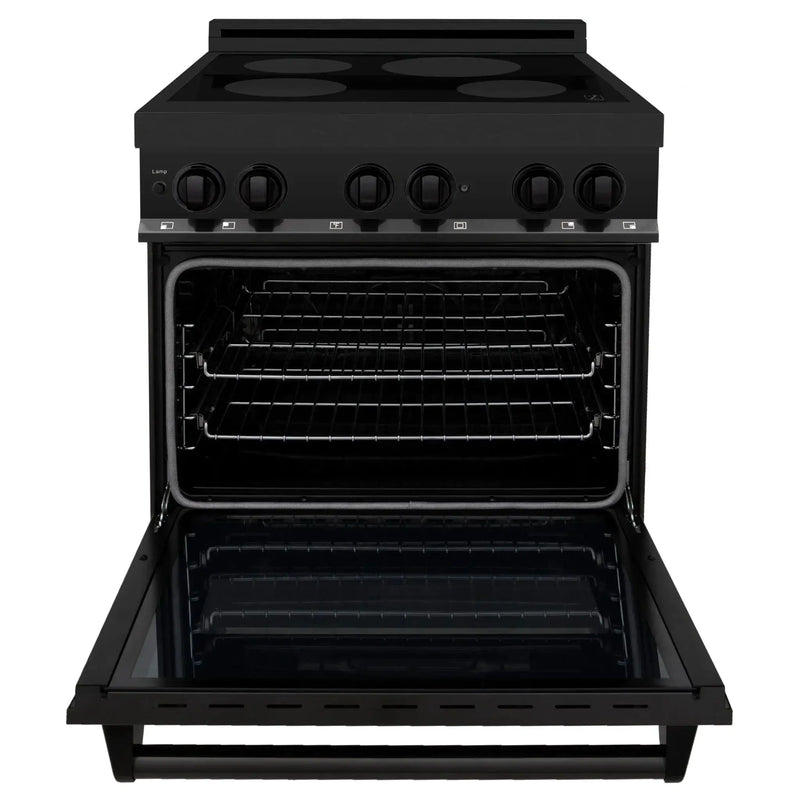ZLINE Induction Range with a 4 Element Stove and Electric Oven in Black Stainless Steel RAIND-BS-30 by Farmhouse Kitchen and Bath