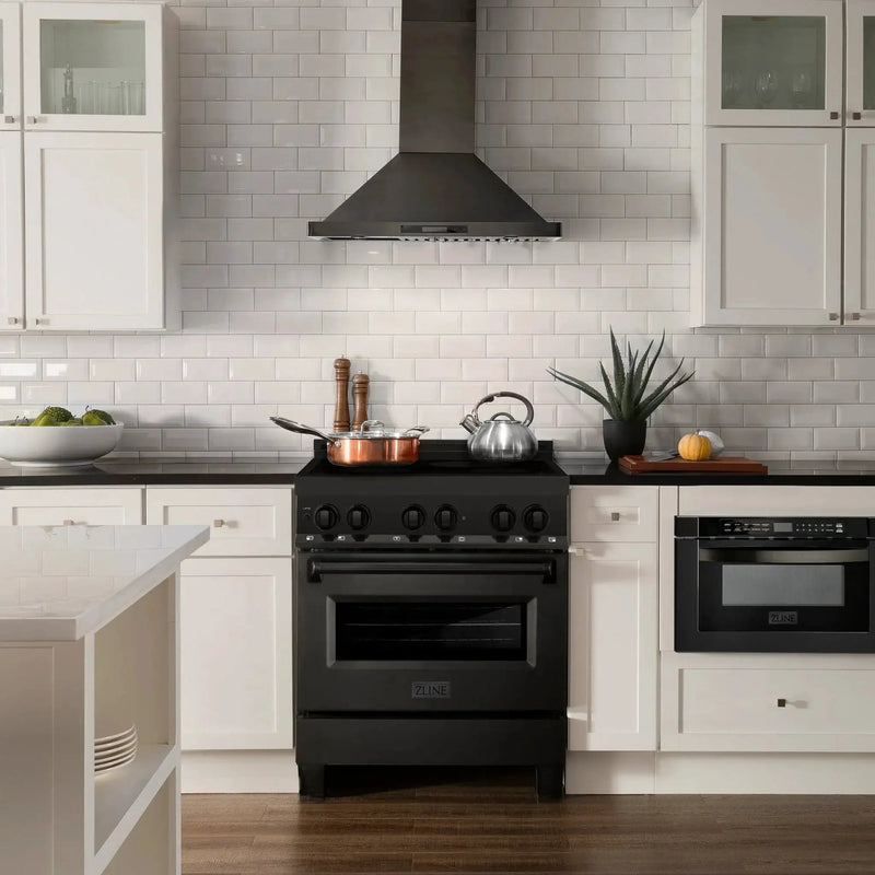 ZLINE Induction Range with a 4 Element Stove and Electric Oven in Black Stainless Steel RAIND-BS-30 by Farmhouse Kitchen and Bath