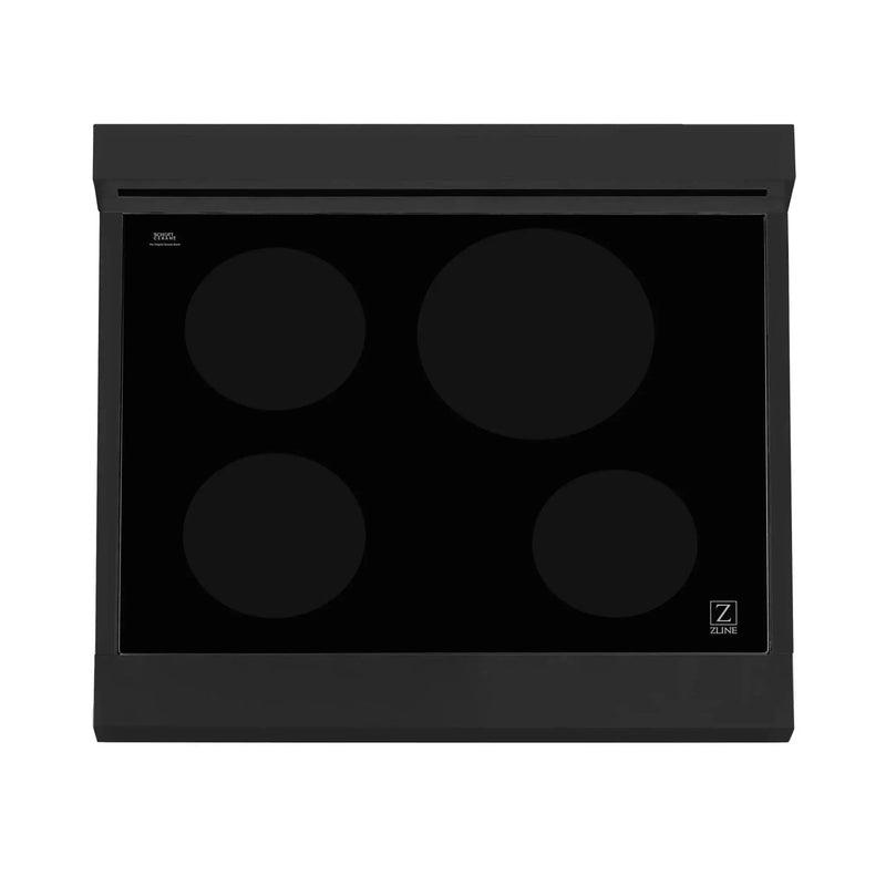 ZLINE Induction Range with a 4 Element Stove and Electric Oven in Black Stainless Steel RAIND-BS-30 by Farmhouse Kitchen and Bath