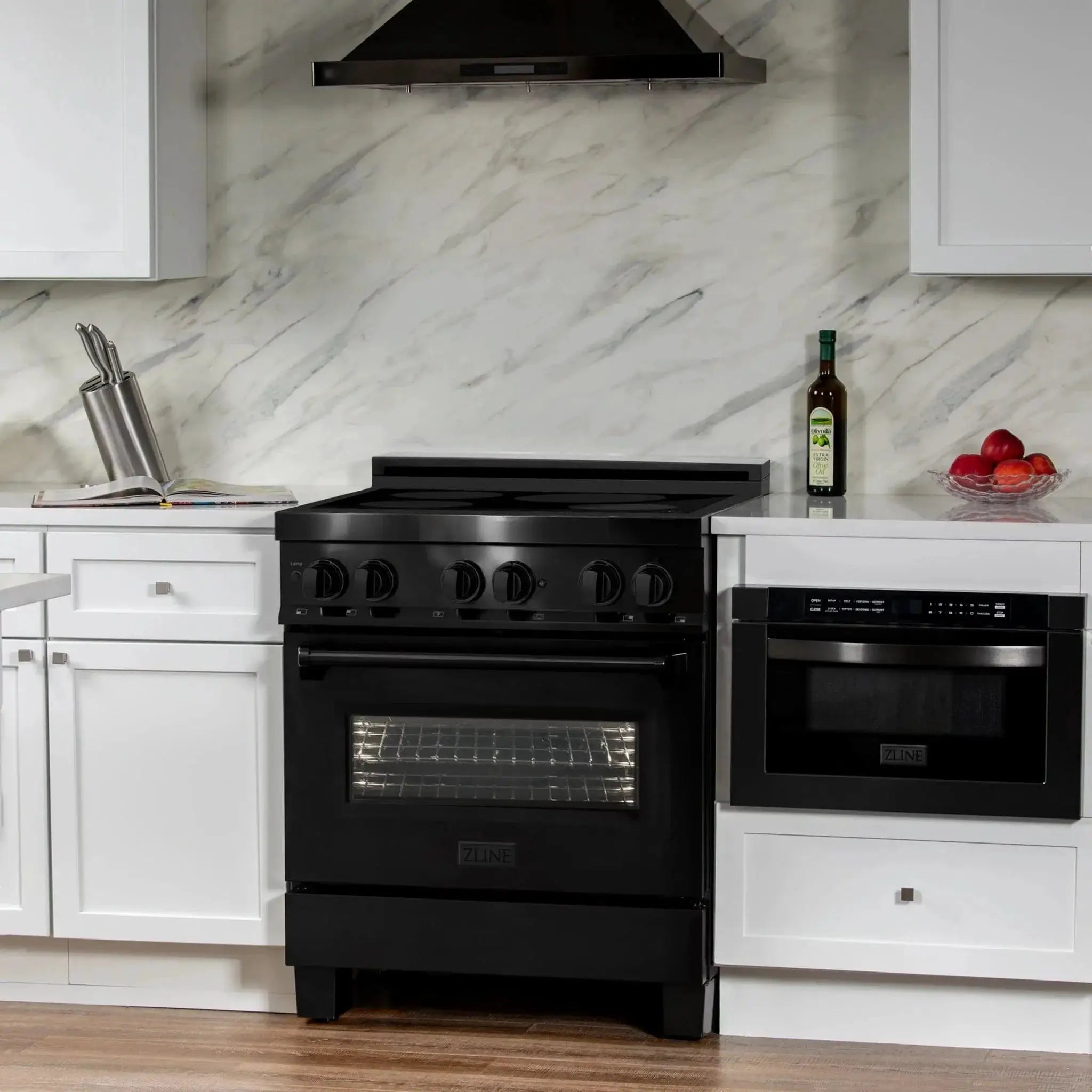 ZLINE Induction Range with a 4 Element Stove and Electric Oven in Black Stainless Steel RAIND-BS-30 by Farmhouse Kitchen and Bath