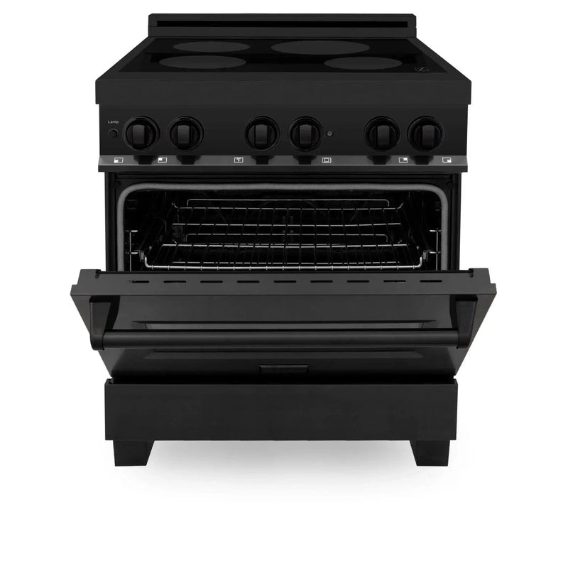 ZLINE Induction Range with a 4 Element Stove and Electric Oven in Black Stainless Steel RAIND-BS-30 by Farmhouse Kitchen and Bath