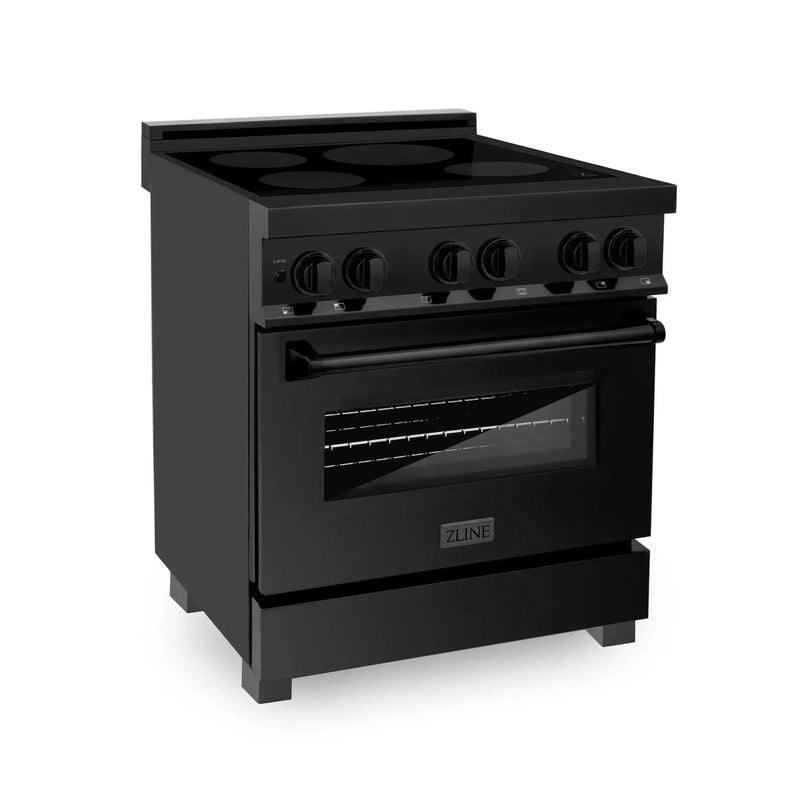 ZLINE Induction Range with a 4 Element Stove and Electric Oven in Black Stainless Steel RAIND-BS-30 by Farmhouse Kitchen and Bath