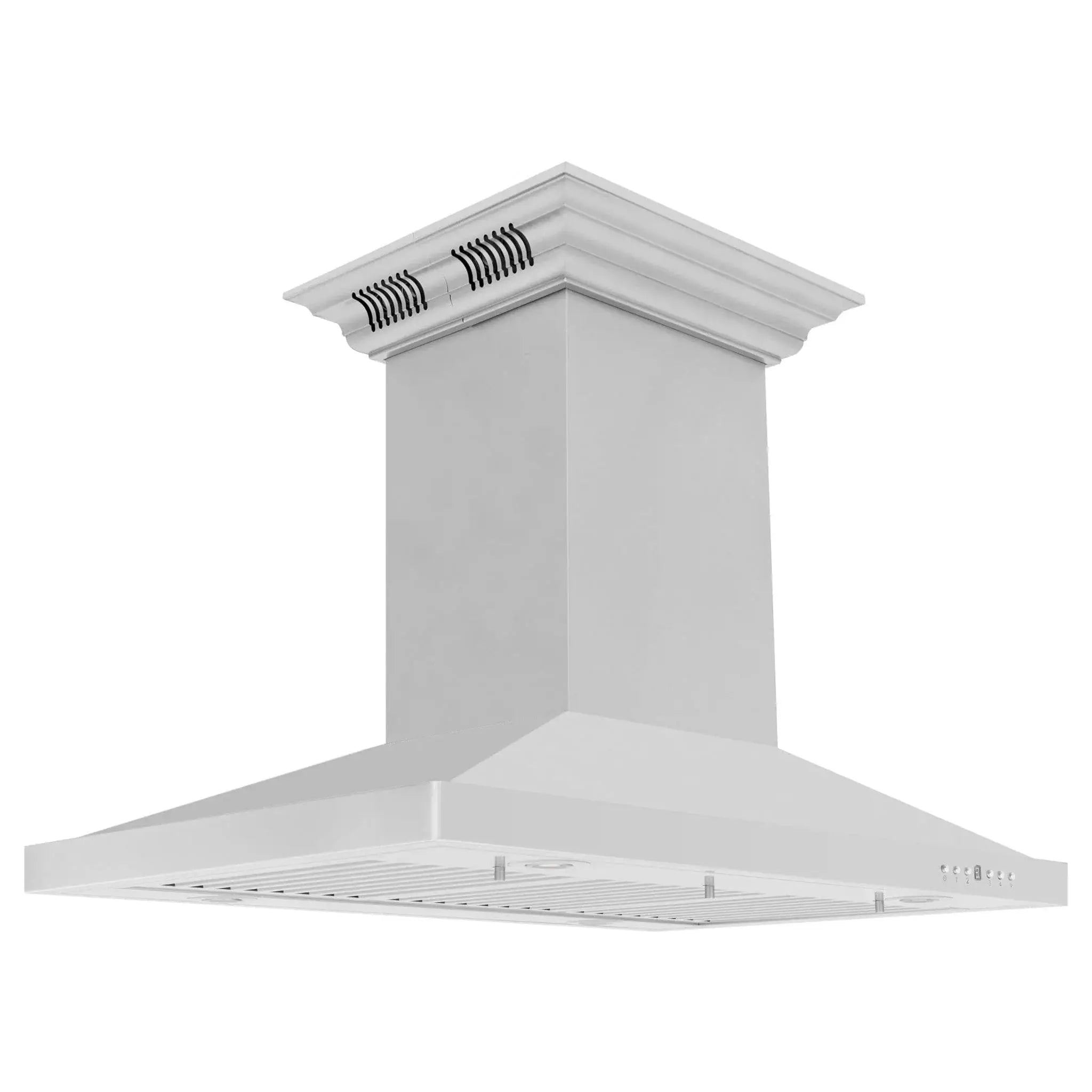Zline Island Mount Range Hood in Stainless Steel with Built-in ZLINE CrownSound™ Bluetooth Speakers GL2iCRN-BT-48 by Farmhouse Kitchen and Bath