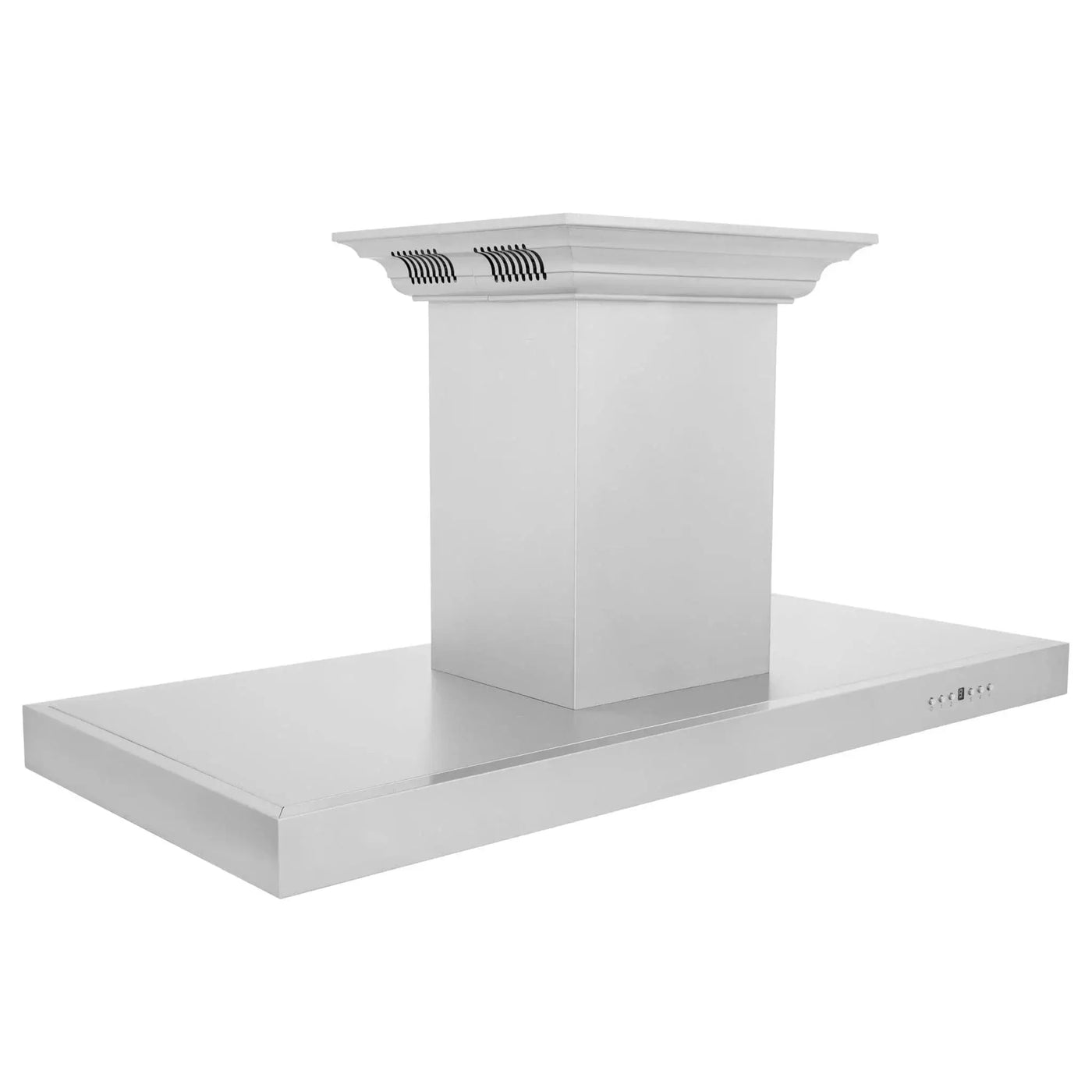 Zline Island Mount Range Hood in Stainless Steel with Built-in ZLINE CrownSound™ Bluetooth Speakers KE2iCRN-BT by Farmhouse Kitchen and Bath