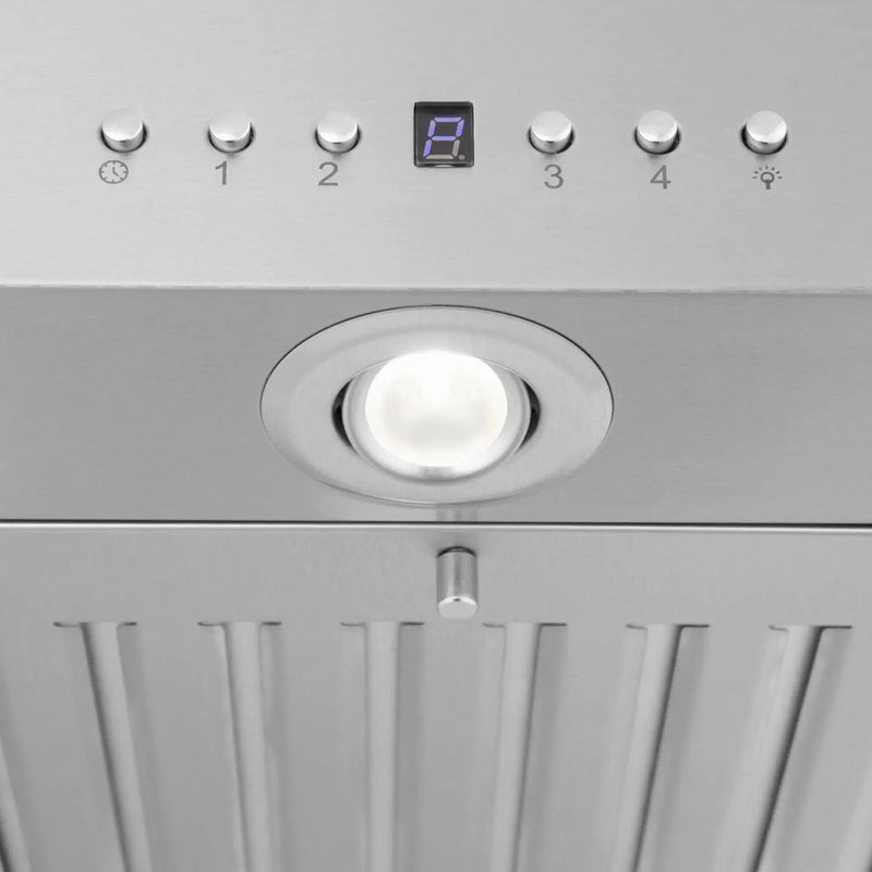 Zline Island Mount Range Hood in Stainless Steel with Built-in ZLINE CrownSound™ Bluetooth Speakers KE2iCRN-BT by Farmhouse Kitchen and Bath