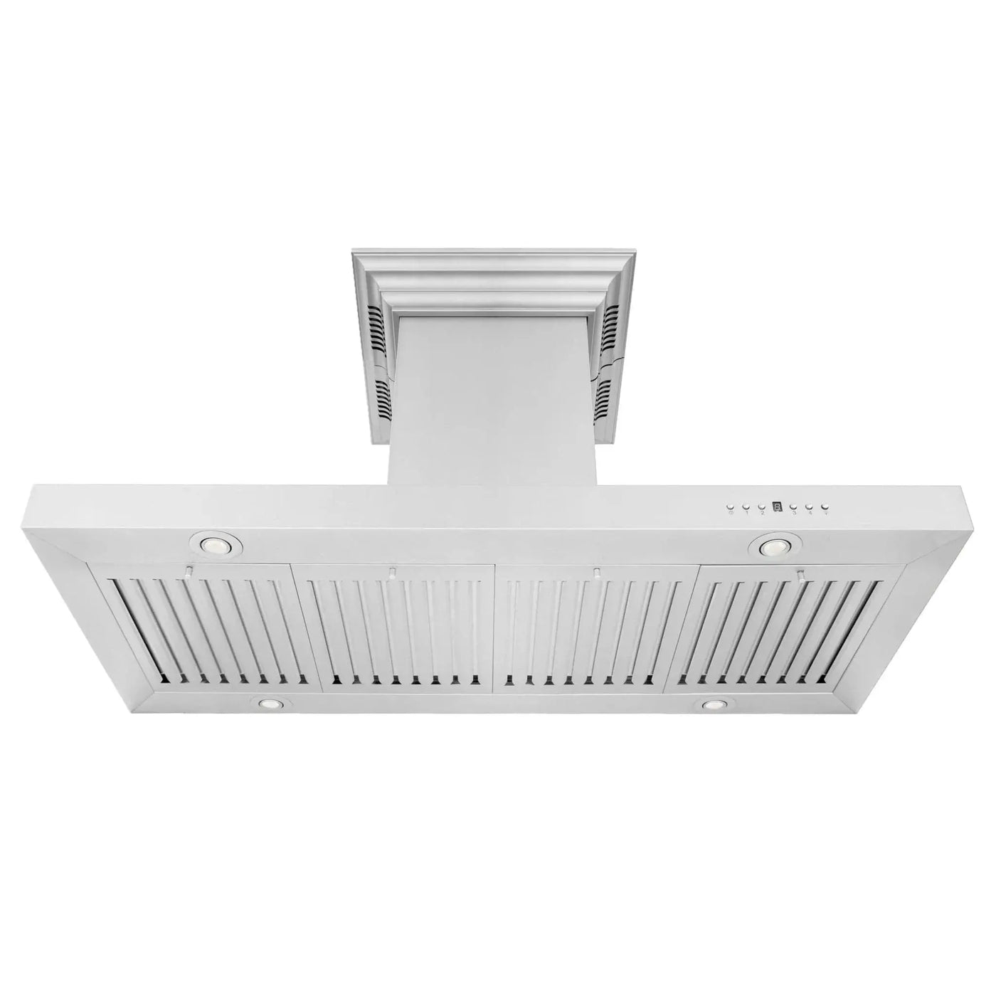 Zline Island Mount Range Hood in Stainless Steel with Built-in ZLINE CrownSound™ Bluetooth Speakers KE2iCRN-BT by Farmhouse Kitchen and Bath