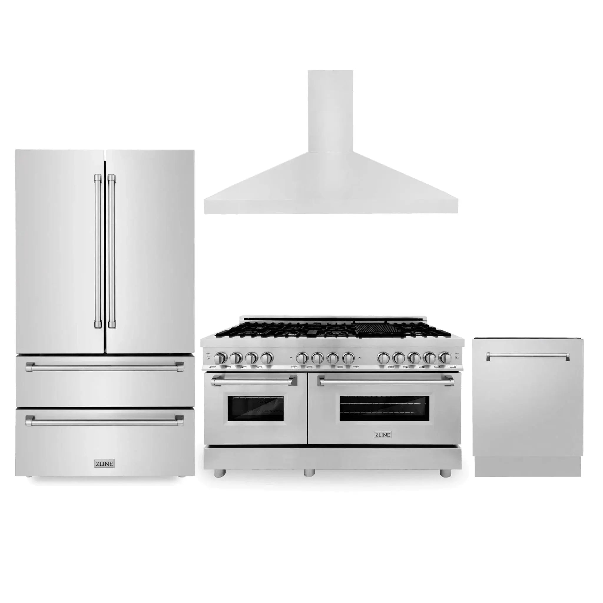 ZLINE Kitchen Package Refrigerator, Range,Range Hood , Dishwasher, 4KPR-RARH60-DWV by Farmhouse Kitchen and Bath