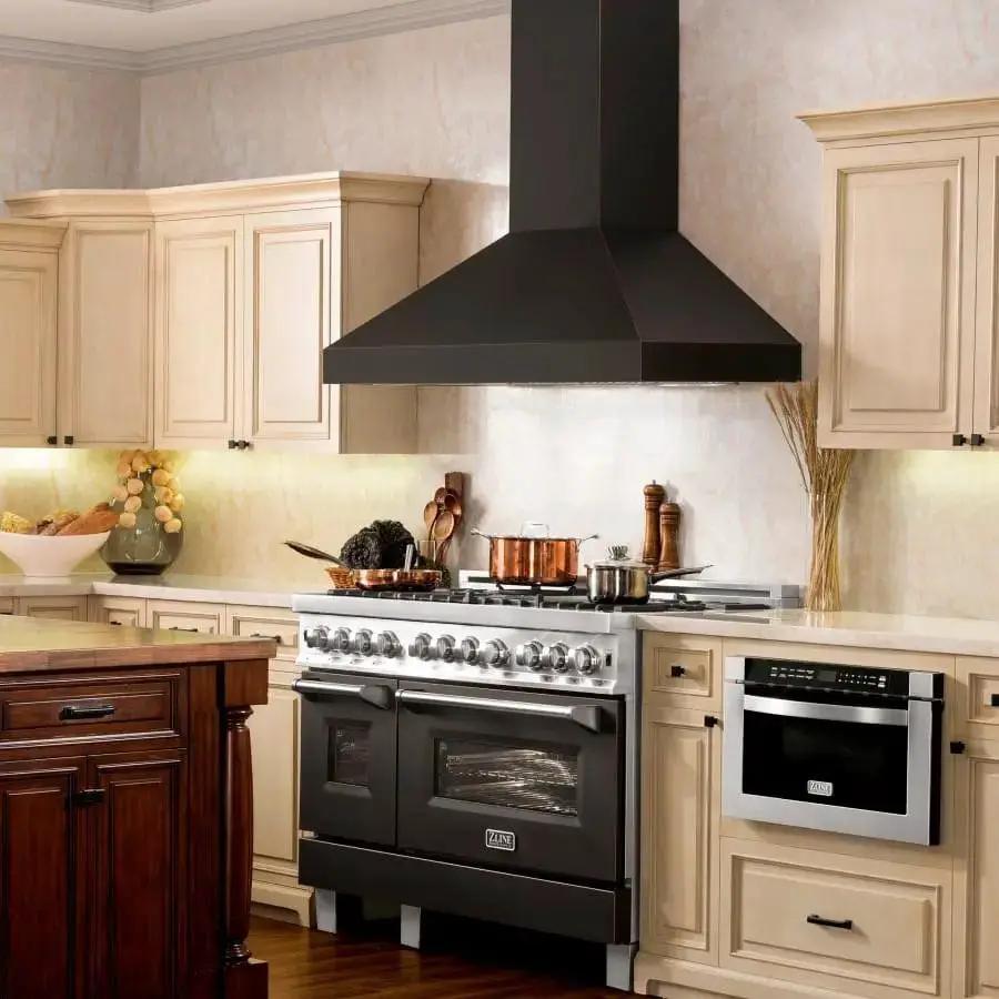 ZLINE 48" Oil-Rubbed Bronze Wall Range Hood, 8667B-48 by Farmhouse Kitchen and Bath