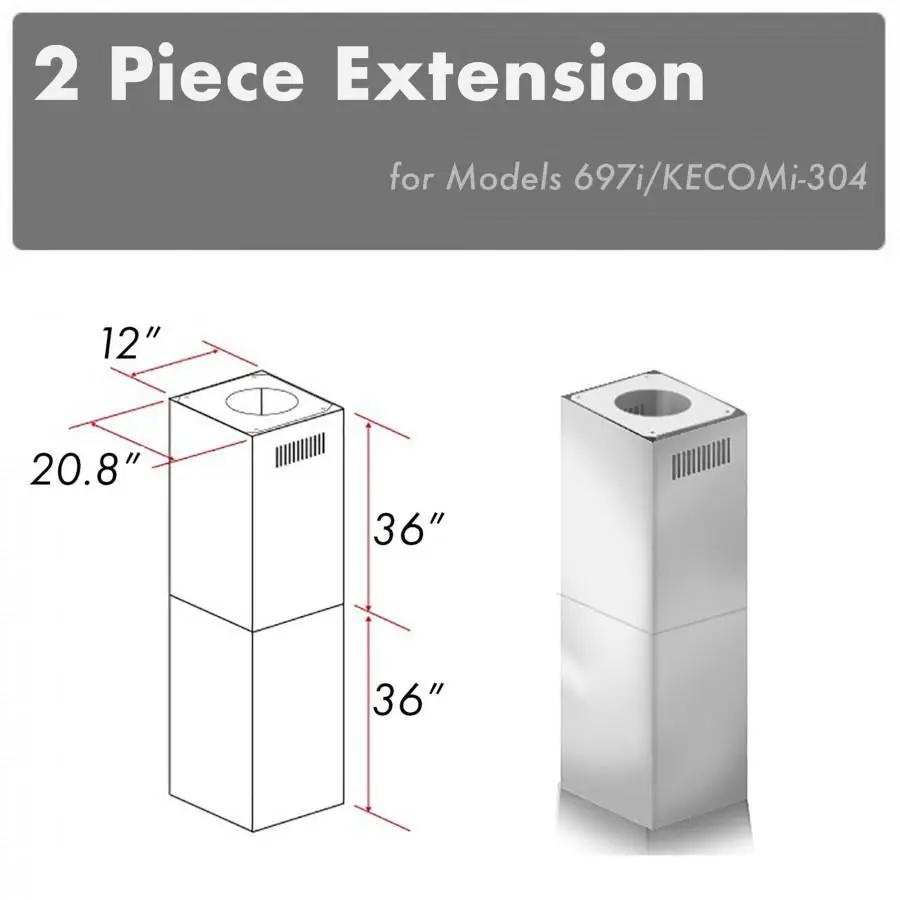 ZLINE Outdoor Chimney Extension 12' Ceiling, 2PCEXT-697i/KECOMi