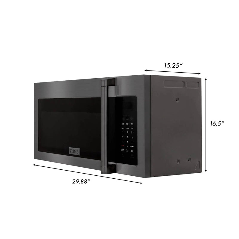 ZLINE Over Range Microwave, Black Stainless MWO-OTR-H-30-BS by Farmhouse Kitchen and Bath