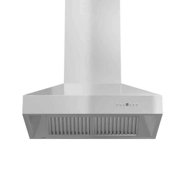 ZLINE Professional Convertible Vent Wall Mount Range Hood in Stainless Steel with Crown Molding 667CRN-30, photo 2 of 11