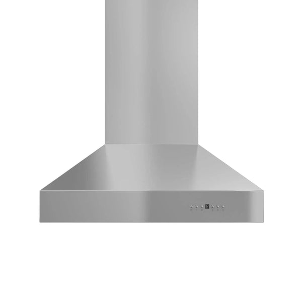 ZLINE Professional Convertible Vent Wall Mount Range Hood in Stainless Steel with Crown Molding 667CRN-30