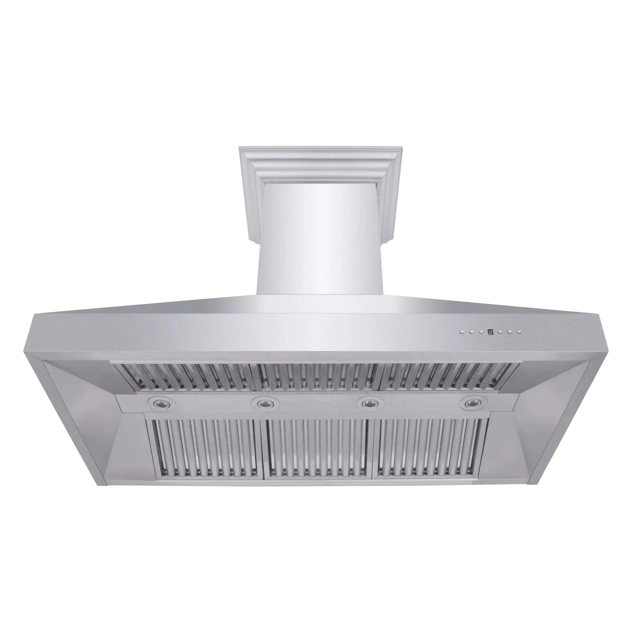 ZLINE Professional Convertible Vent Wall Mount Range Hood in Stainless Steel with Crown Molding 667CRN-42 by Farmhouse Kitchen and Bath